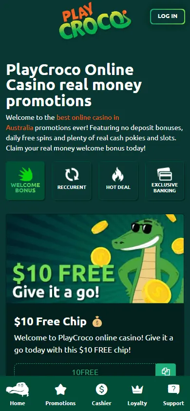 Croco Casino mobile promotions and bonus offers